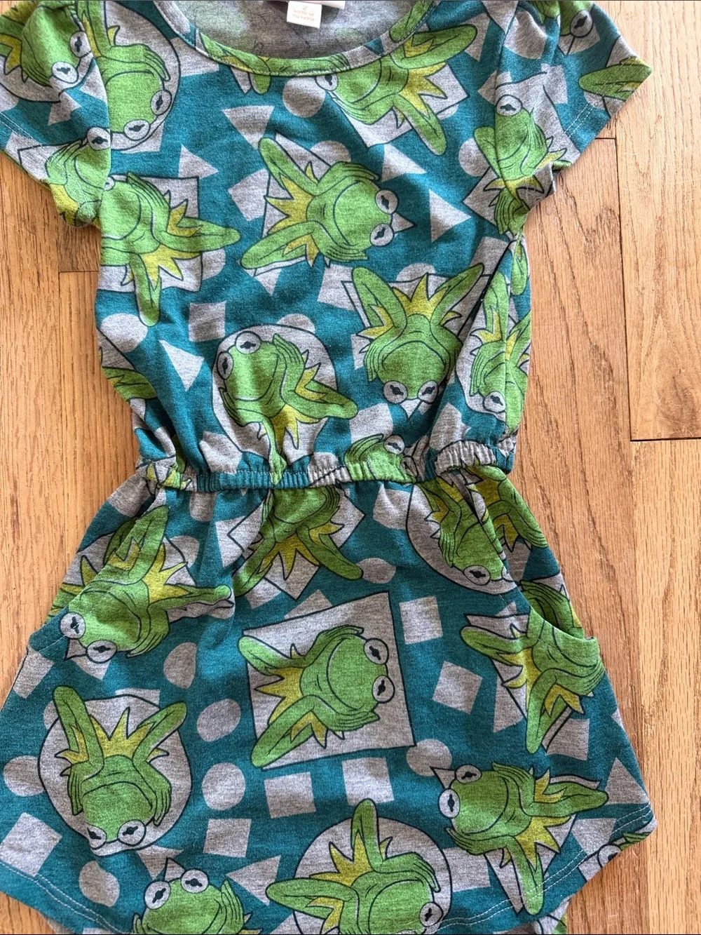 LuLaRoe Kermit‎ the Frog Print High-Low Dress 2T
